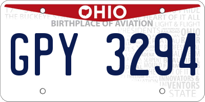 OH license plate GPY3294