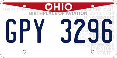 OH license plate GPY3296