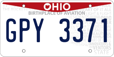 OH license plate GPY3371