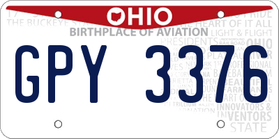 OH license plate GPY3376