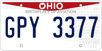 OH license plate GPY3377