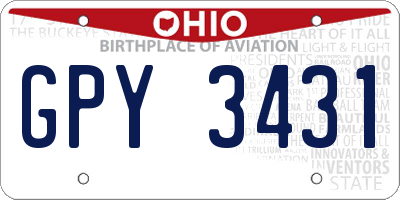 OH license plate GPY3431