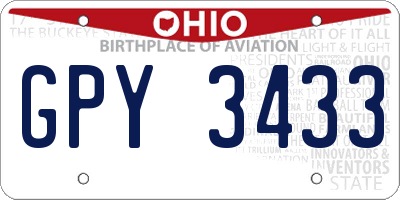 OH license plate GPY3433