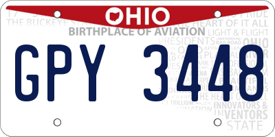 OH license plate GPY3448