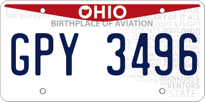 OH license plate GPY3496