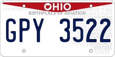 OH license plate GPY3522