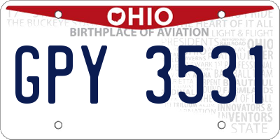 OH license plate GPY3531
