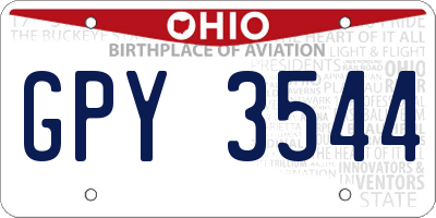 OH license plate GPY3544