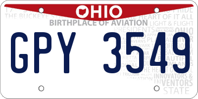 OH license plate GPY3549