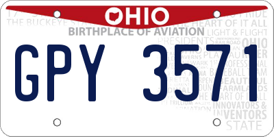 OH license plate GPY3571