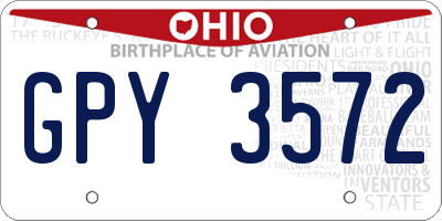 OH license plate GPY3572
