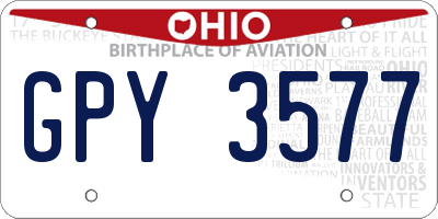 OH license plate GPY3577