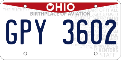 OH license plate GPY3602