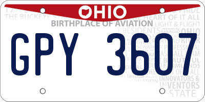 OH license plate GPY3607