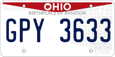 OH license plate GPY3633