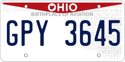 OH license plate GPY3645