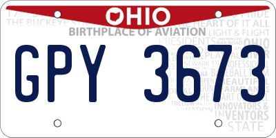 OH license plate GPY3673