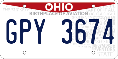 OH license plate GPY3674