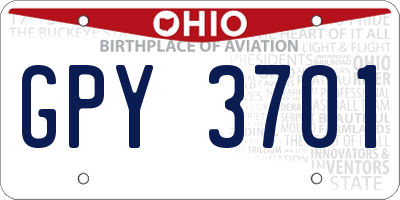 OH license plate GPY3701