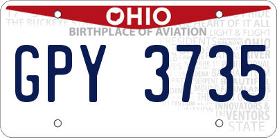 OH license plate GPY3735