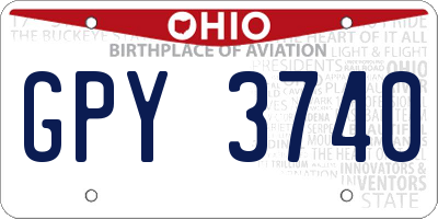 OH license plate GPY3740