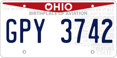OH license plate GPY3742