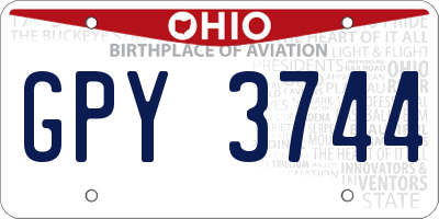 OH license plate GPY3744