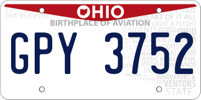 OH license plate GPY3752