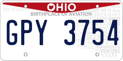 OH license plate GPY3754