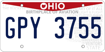 OH license plate GPY3755