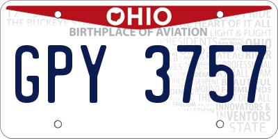 OH license plate GPY3757