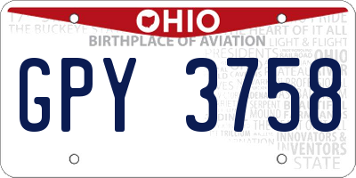 OH license plate GPY3758