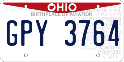 OH license plate GPY3764
