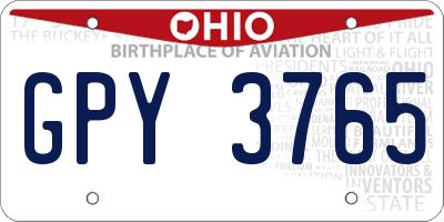 OH license plate GPY3765