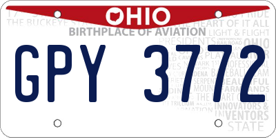 OH license plate GPY3772