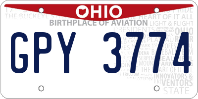 OH license plate GPY3774