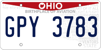 OH license plate GPY3783