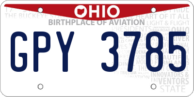 OH license plate GPY3785