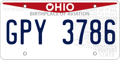 OH license plate GPY3786