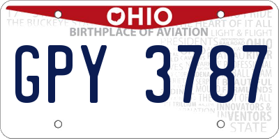 OH license plate GPY3787