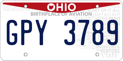 OH license plate GPY3789