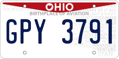 OH license plate GPY3791
