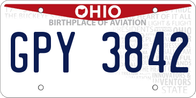 OH license plate GPY3842
