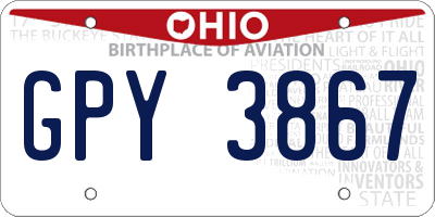 OH license plate GPY3867