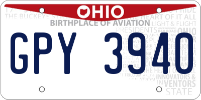 OH license plate GPY3940