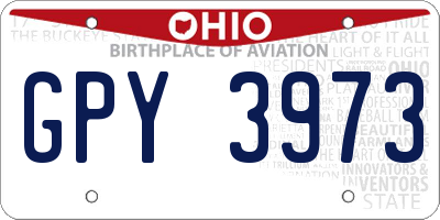 OH license plate GPY3973