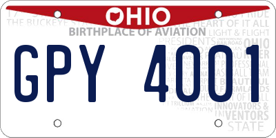 OH license plate GPY4001