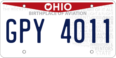 OH license plate GPY4011