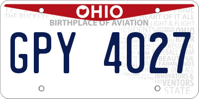 OH license plate GPY4027