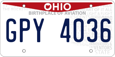 OH license plate GPY4036